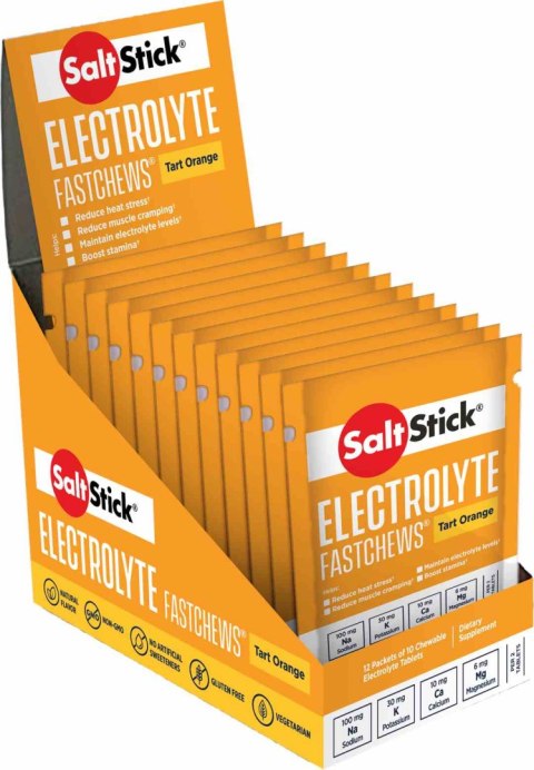 SaltStick Electrylote FastChews Tart Orange pastylki z elektrolitami o smaku pomarańczowym saszetka 10 szt. SaltStick Electrylote FastChews Tart Orange pastylki z elektrolitami o smaku pomarańczowym saszetka 10 szt.
