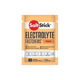 SaltStick Electrylote FastChews Peach pastylki do żucia z elektrolitami o smaku brzoskwiniowym saszetka 10 szt.