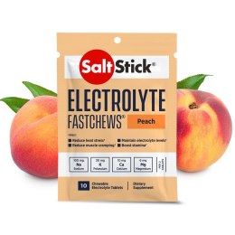 SaltStick Electrylote FastChews Peach pastylki do żucia z elektrolitami o smaku brzoskwiniowym saszetka 10 szt.